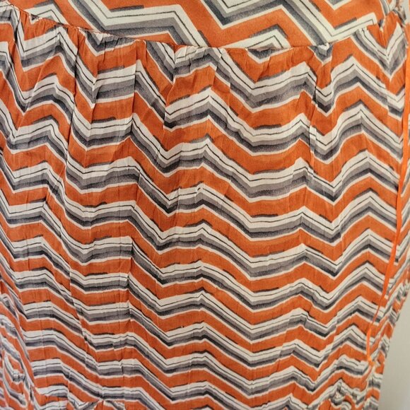 NWT Solitaire by Ravi Khosla Chevron pattern Orange Skirt Size S - Picture 3 of 7